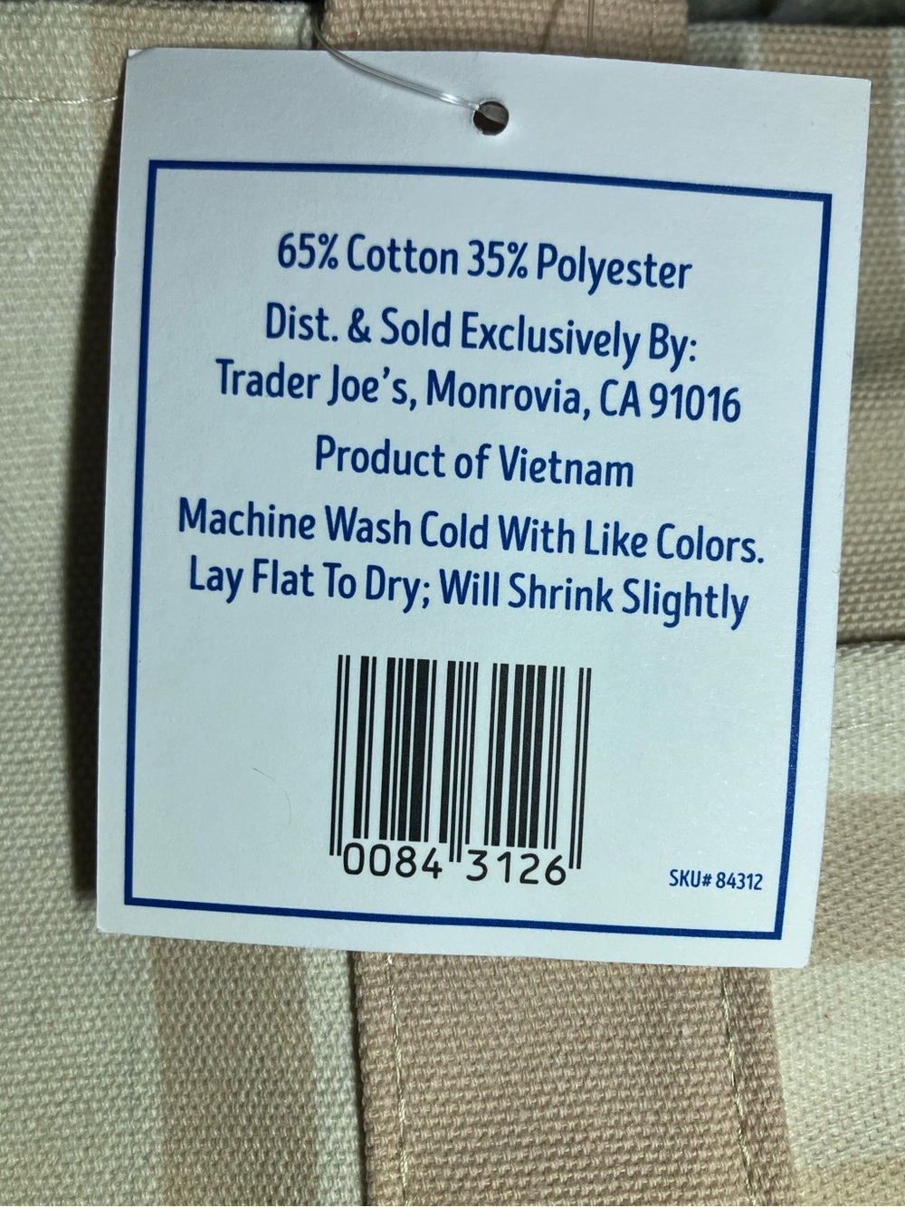 Trader Joe’s Striped MiniCanvas Tote Bag - Picture 2 of 3